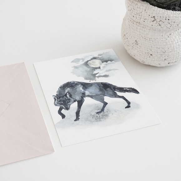 Black Wolf Wall Art Print Poster Unframed - Picture 7 of 13